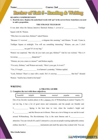 Reading & Writing  - Unit 5