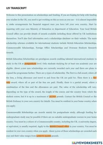 So9 listening homework