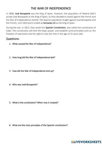 The war of independence