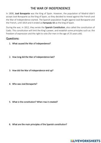 The war of independence