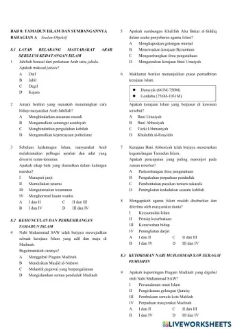 BAB 8: Tamadun Islam dan Sumbangannya