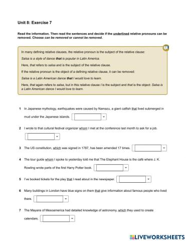 Mindset IELTS 3 - Grammar & Vocabulary Skills Modules - Unit 8 Ex7