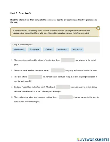 Mindset IELTS 3 - Reading Skills Modules - Unit 8 Ex3