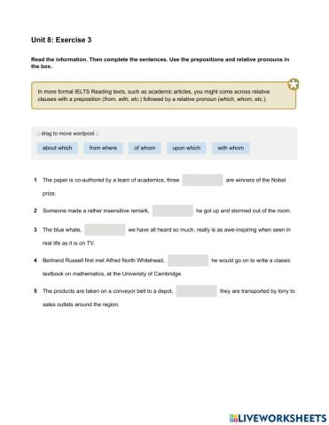 Mindset IELTS 3 - Reading Skills Modules - Unit 8 Ex3