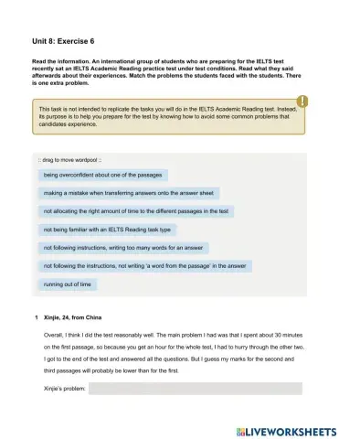 Mindset IELTS 3 - Reading Skills Modules - Unit 8 Ex6