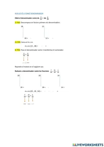 REduir a denominador comú