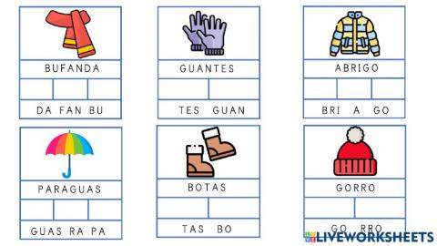 Vocabulario de invierno