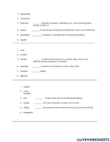 Vocabulary from A Sumnmer's Reading (Malamud)