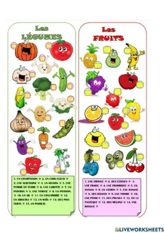 Les fruits et légumes