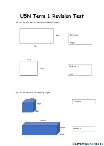 U5N Term 1 Revision Test