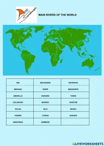 Main rivers of the world