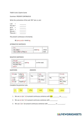 Sports Scene Tiger 5 Unit 2