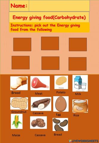 Energy giving food