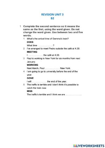 Revision unit 3 B2