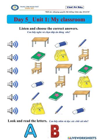 Day 5-Unit 1: My classroom