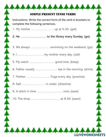 Present Tense Verbs