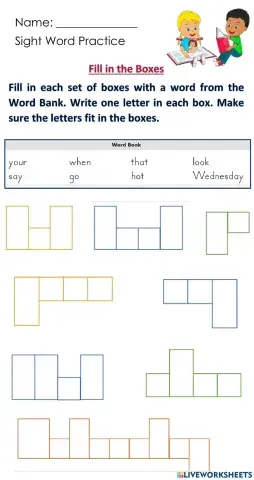 Sight Word Week 13 - Word Shapes