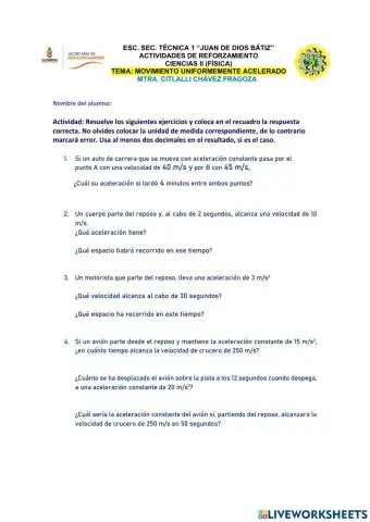 Movimiento uniformemente acelerado