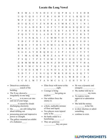 Long Vowel Word Search-Puzzle