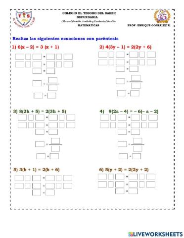 Ecuaciones con parénteis