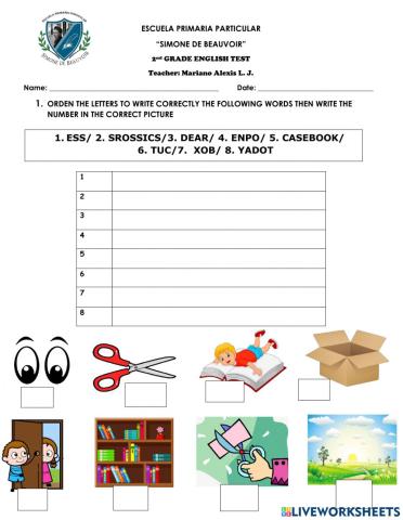 ENGLISH TEST JANUARY 2A