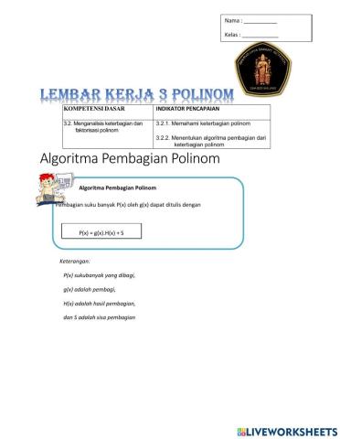 Lembar kerja 3 polinom
