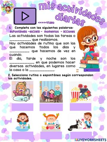 Mis actividades diarias