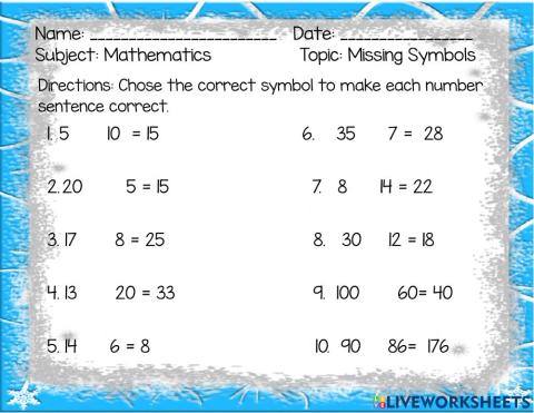Missing Math Symbols