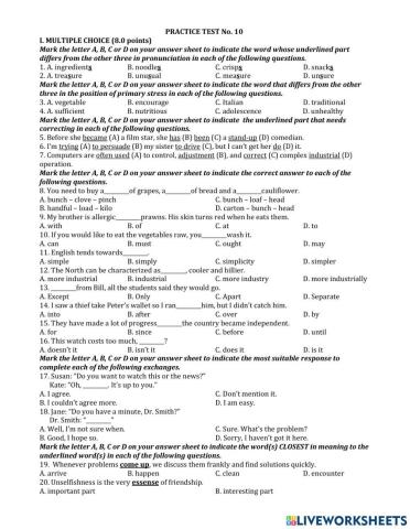 Ôn thi vào 10- test 10- bad 20-21