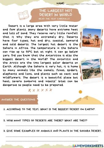 The largest dry desert in the world.