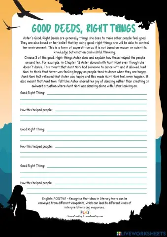 Aster's Good, Right Things - Good Deeds, Right Things