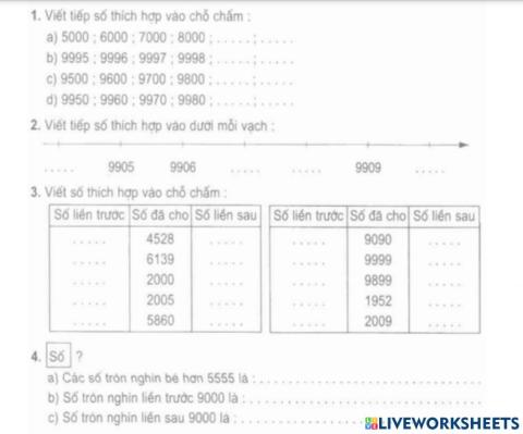 Toán ôn tập bài số 10 000