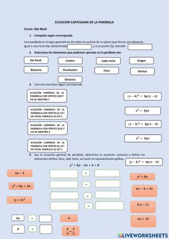 Elementos de la Parábola