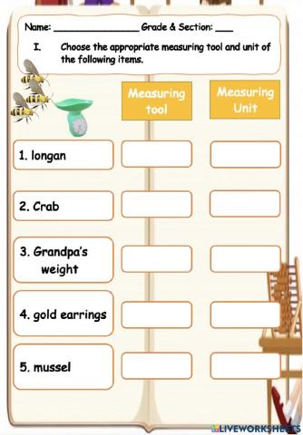 Appropriate Measuring Tools and Units