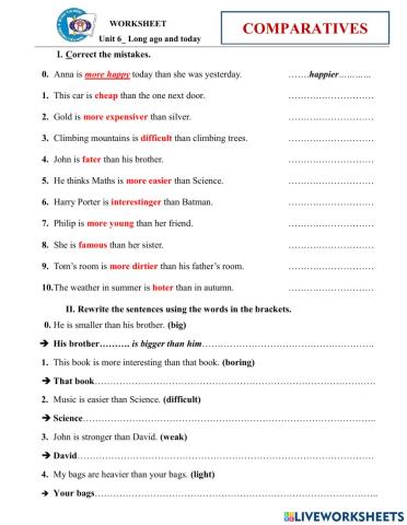 EOW4. Unit 6. Comparatives 4