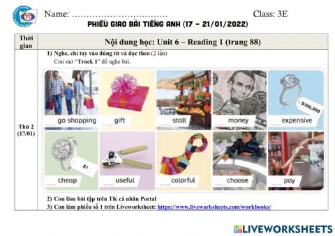 Phiếu HDH tuần từ 17.1-21.1