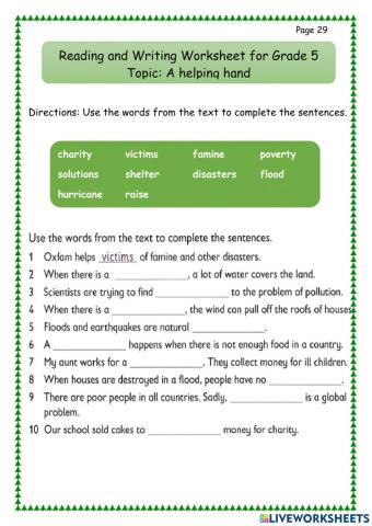 Unit 7 A heping hand Grade 5