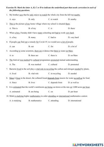 Chữa lỗi sai 2  - Grade 9