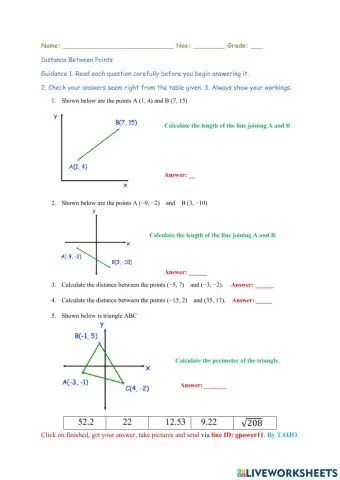 Distance Between Points G10