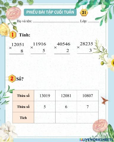 Bài tập cuối tuần 31