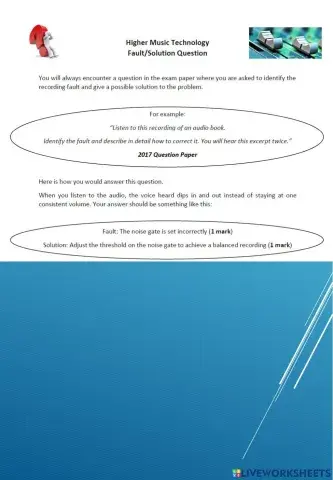 Higher Music Tech Faults in recording