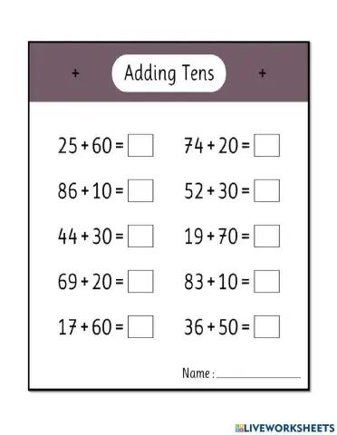 Adding tens