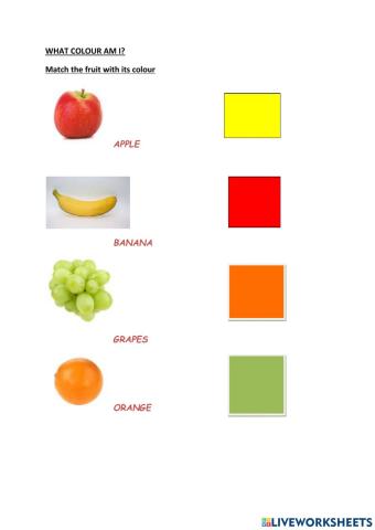 Match the fruit and its colour