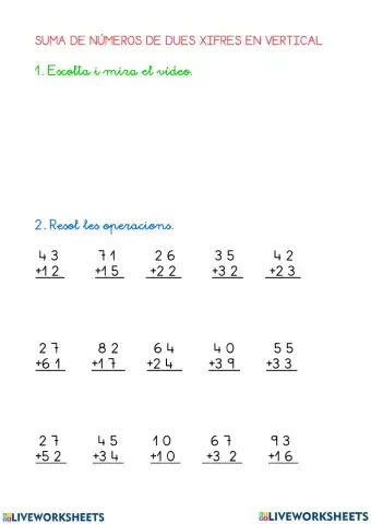 sumes sense portar horitzontals