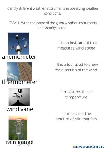 Weather instruments