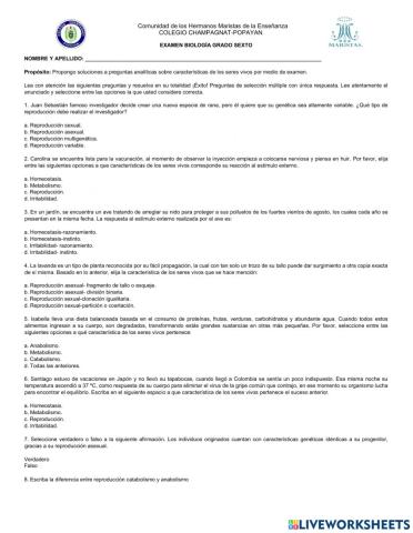 Caracteristicas de los seres vivos