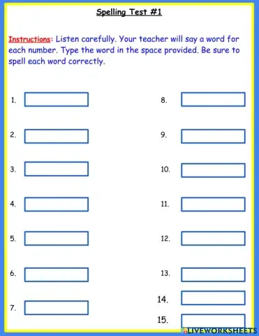 Spelling Test Term 1 -1