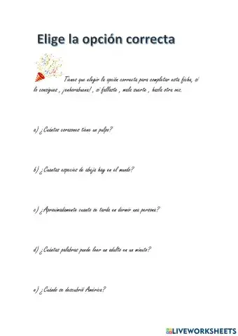 Elige la opción correcta