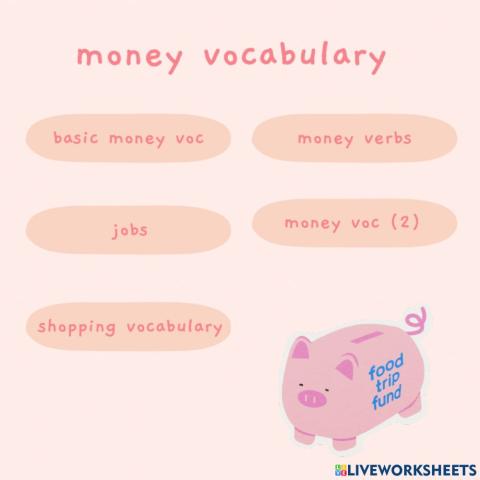 Money vocabulary