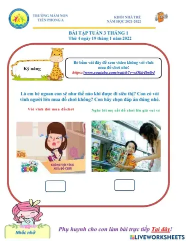 Bé hãy chọn đáp án đúng nhé